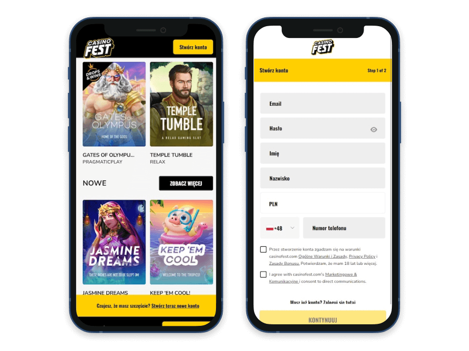 casinofest wersja mobile