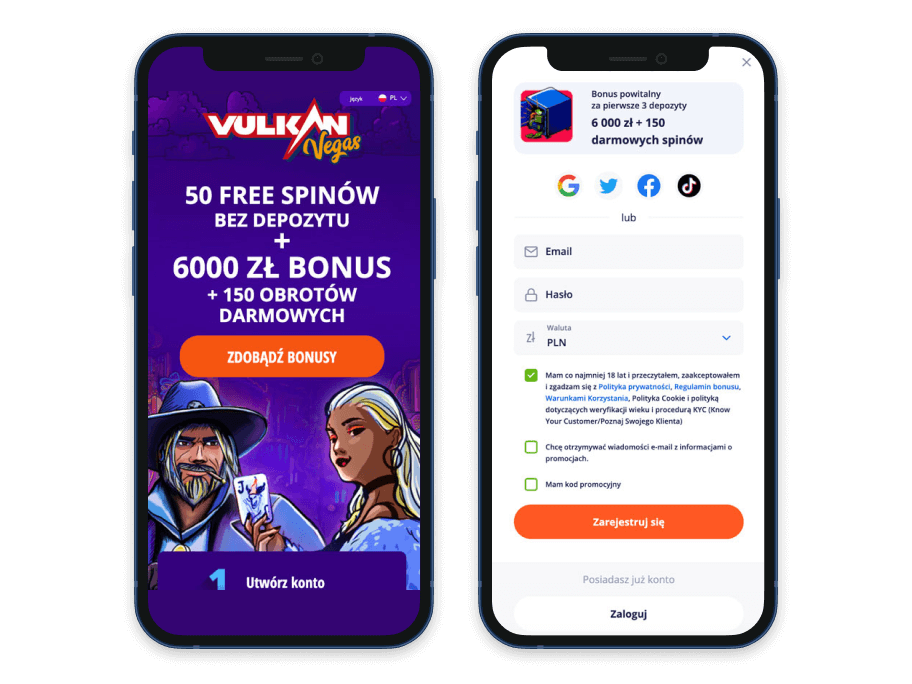 Dostępność bonusu w wersji mobile